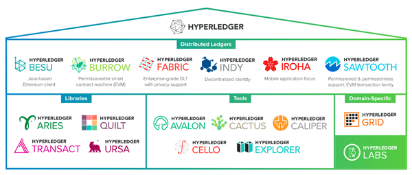 گلخانه هایپرلجر شامل چندین پروژه مبتنی بر Ethereum بود منبع https www پروژه های hyperledger org